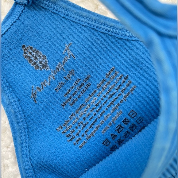 NWOT Free People Happiness Runs Long Crop Top Blue Size XS/Small - Picture 9 of 9